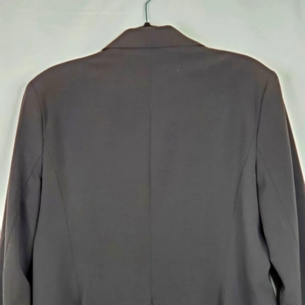 Norma Kamali Lined Black Blazer Size 16 One Button Jacket Office Preppy Career‎